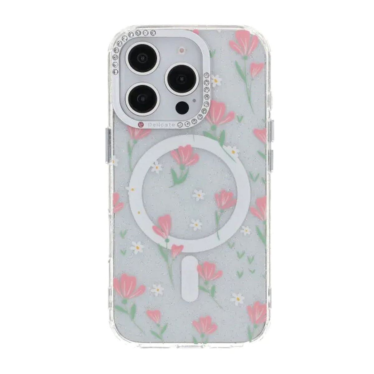 iPhone 16 Pro Deksel blomstrete MagSafe Rosa