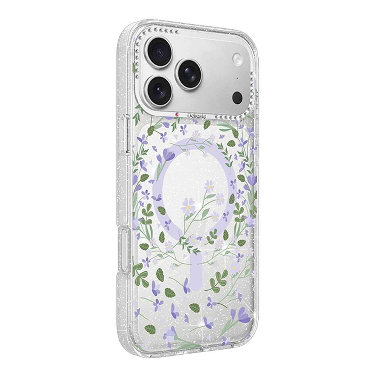 iPhone 17 Pro Deksel Blomstermønster MagSafe Lilla