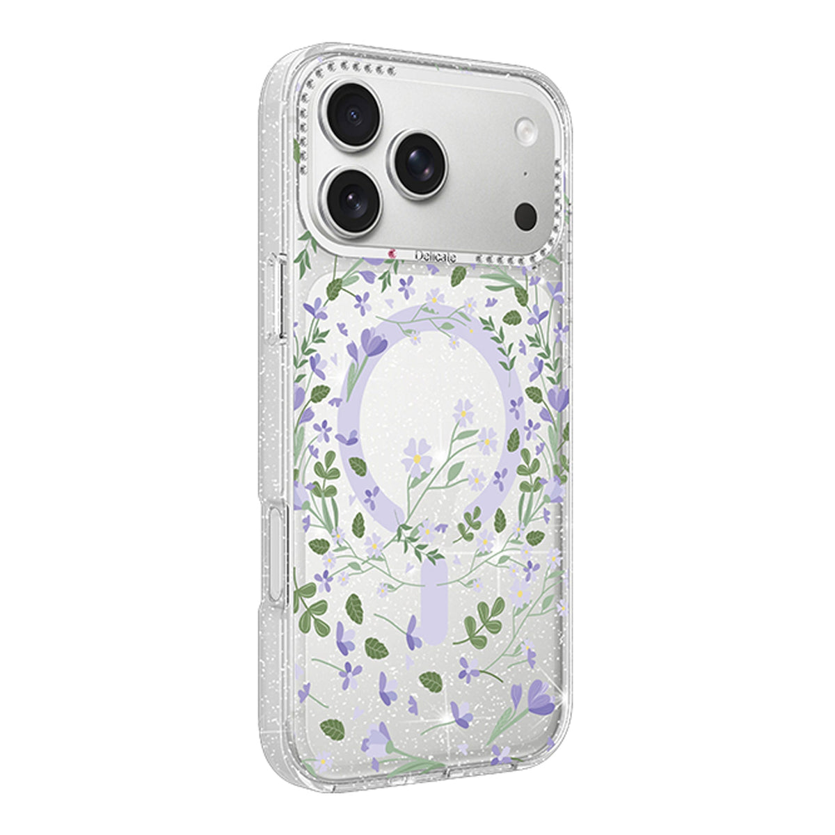 iPhone 17 Pro Max Deksel Blomstermønster MagSafe Lilla