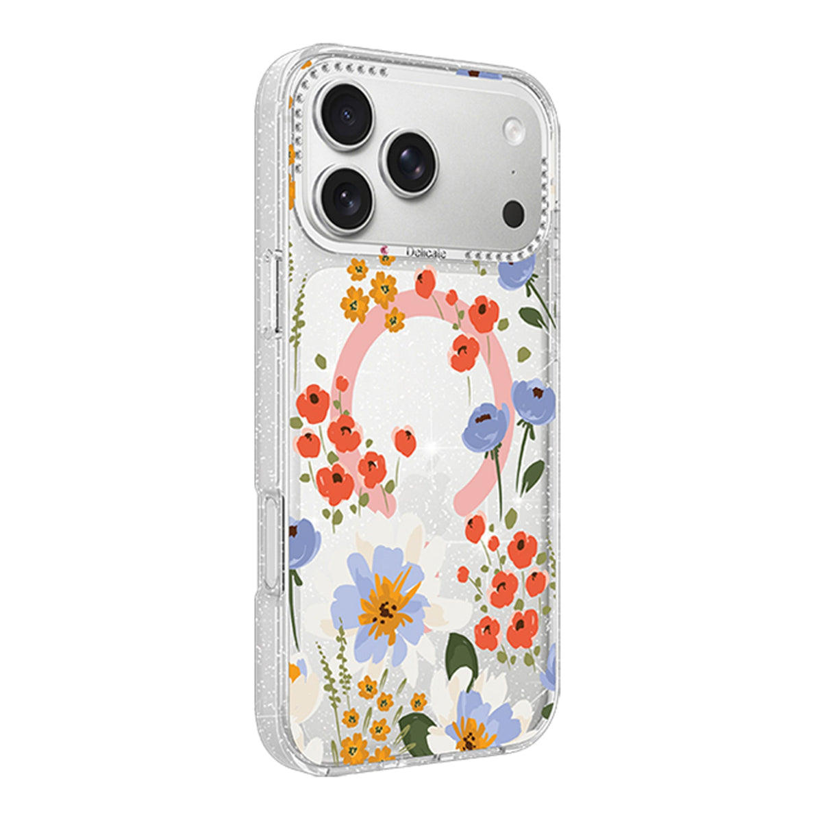 iPhone 17 Pro Deksel Blomstermønster MagSafe Oransje