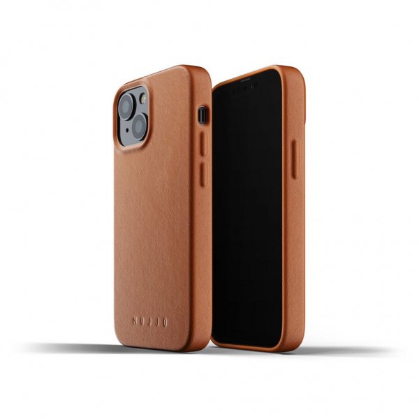 Mujjo iPhone 13 Mini Deksel Full Leather Case Tan