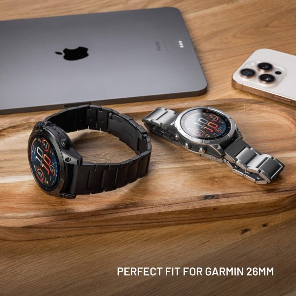 Fixed Garmin QuickFit 26mm Armbånd Titanium Strap Grå