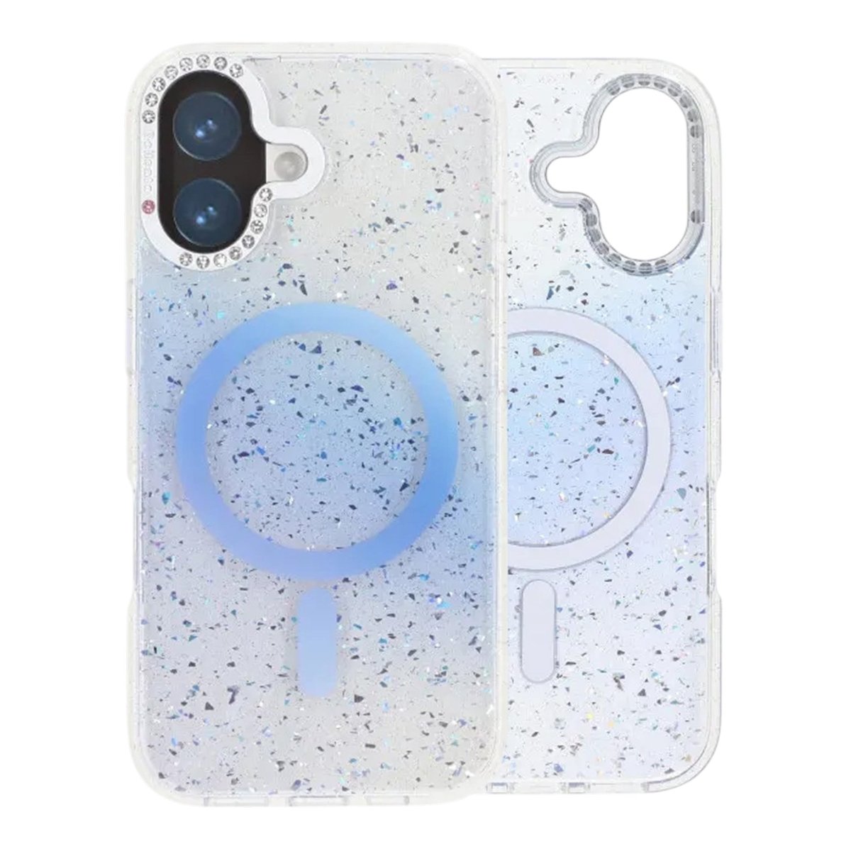 iPhone 17 Deksel Glitter Diamond MagSafe Blå