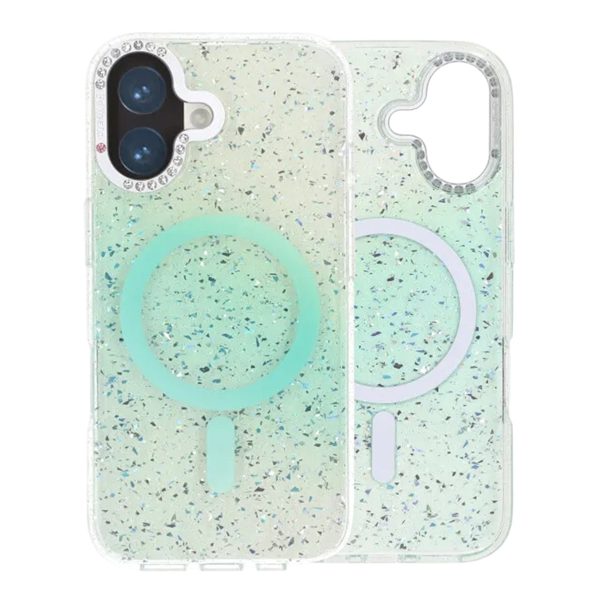 iPhone 17 Deksel Glitter Diamond MagSafe Grønn