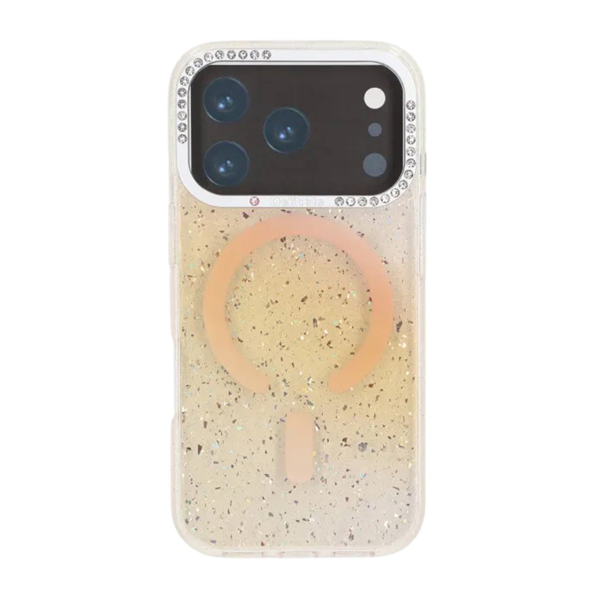iPhone 17 Pro Deksel Glitter Diamond MagSafe Gull