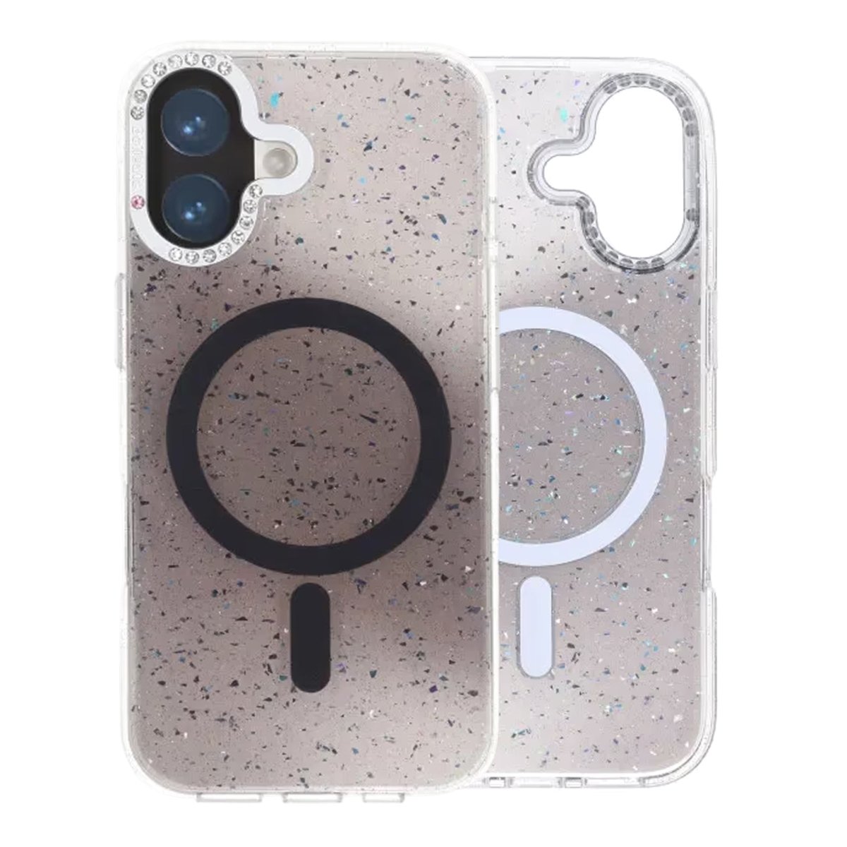 iPhone 17 Deksel Glitter Diamond MagSafe Svart
