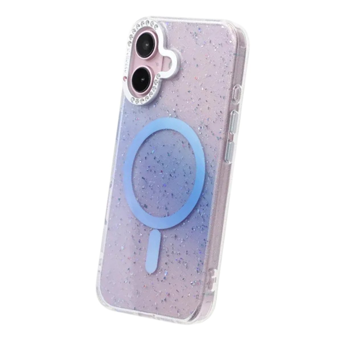 iPhone 16 Deksel Glitter Diamond MagSafe Blå