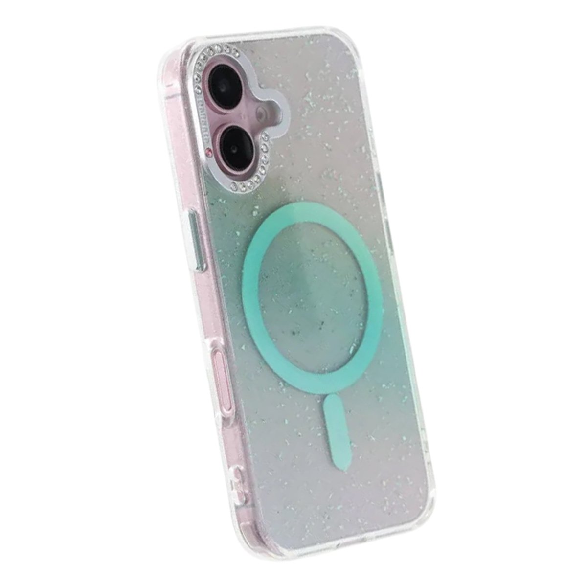 iPhone 16 Deksel Glitter Diamond MagSafe Grønn