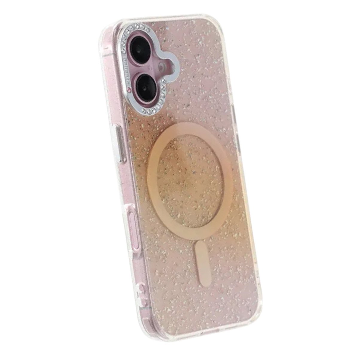 iPhone 16 Deksel Glitter Diamond MagSafe Gull