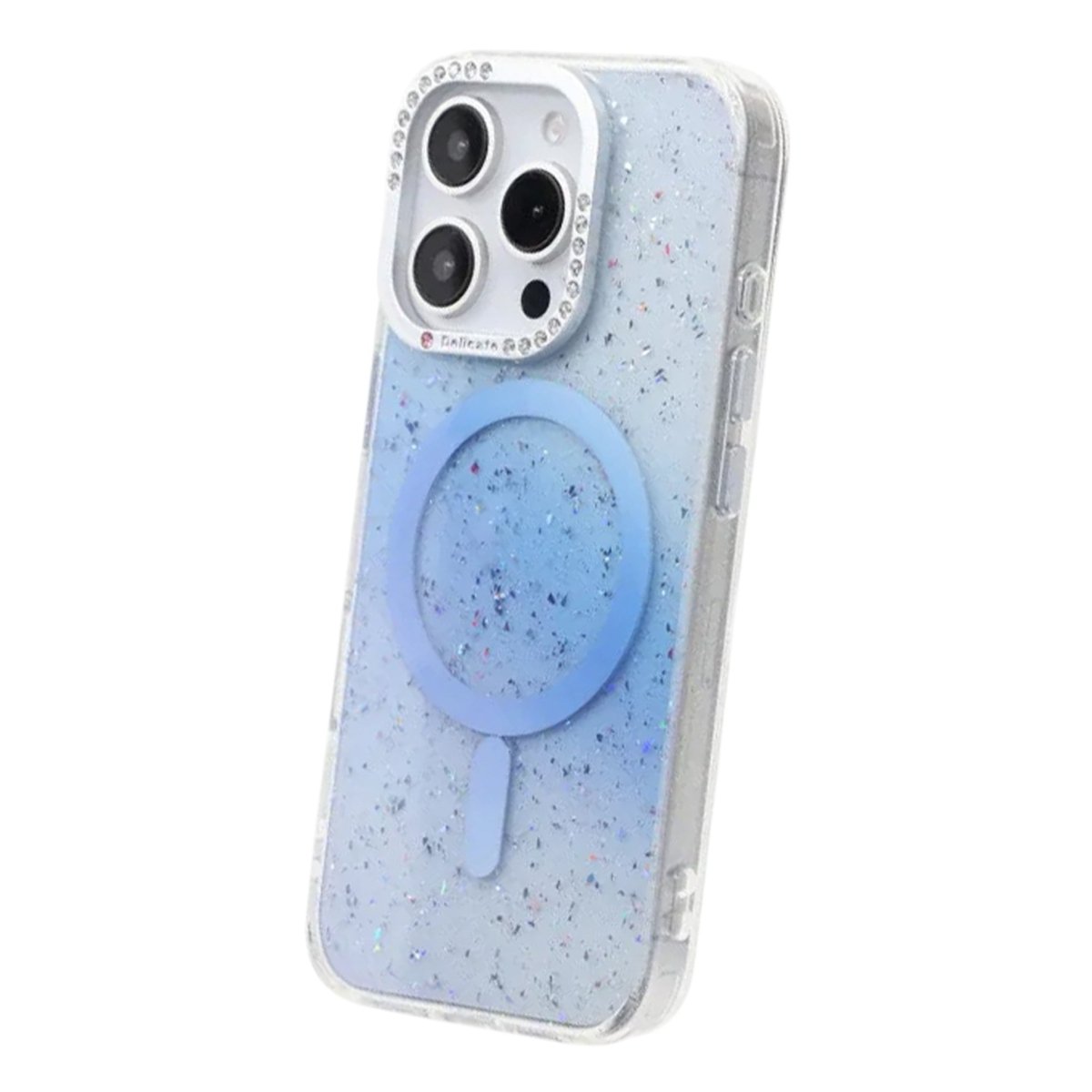 iPhone 16 Pro Max Deksel Glitter Diamond MagSafe Blå