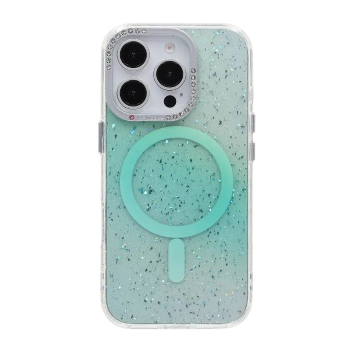 iPhone 16 Pro Max Deksel Glitter Diamond MagSafe Grønn