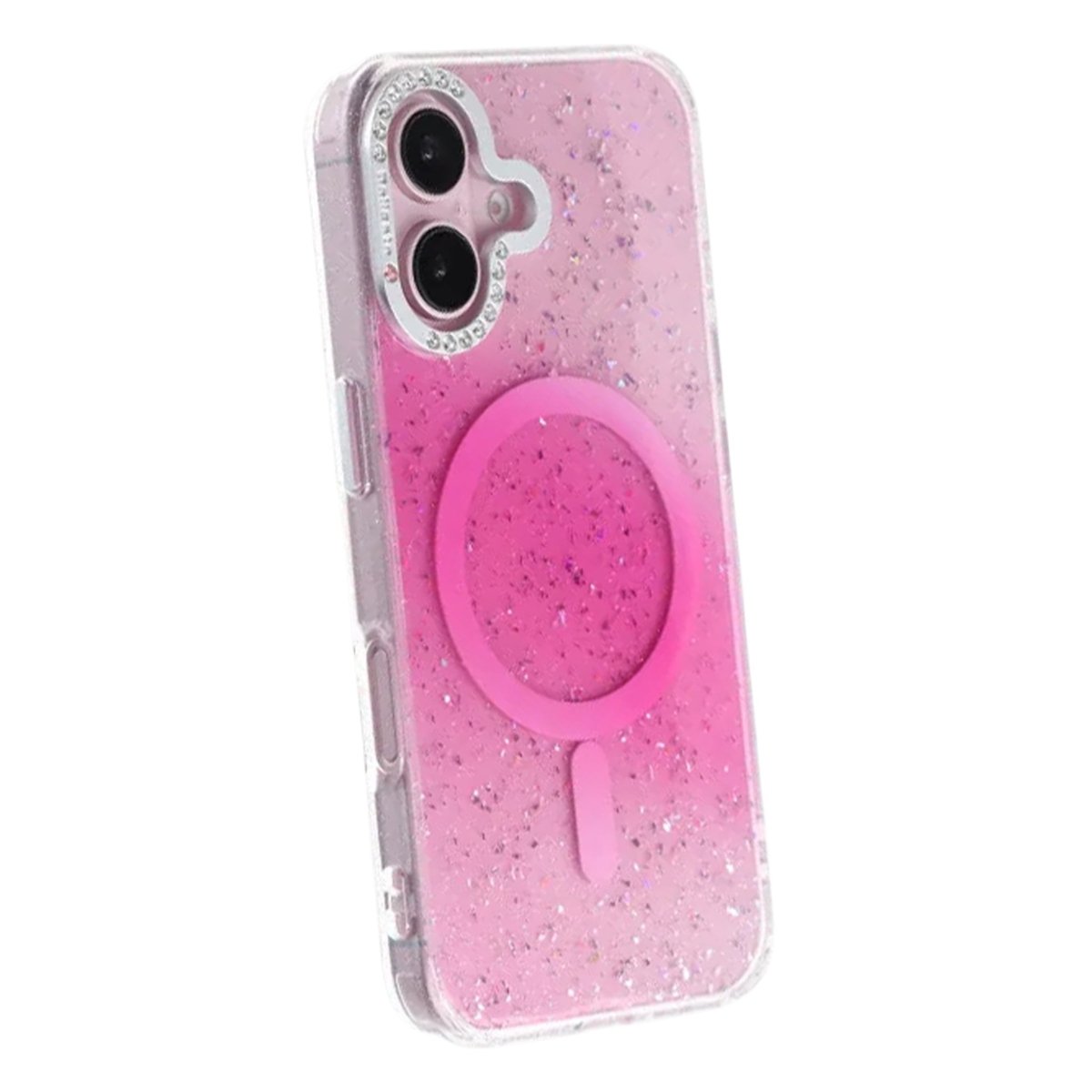 iPhone 16 Deksel Glitter Diamond MagSafe Rosa
