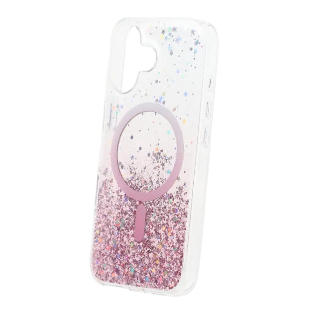 iPhone 17 Deksel Glitter Stjerner MagSafe Rosa