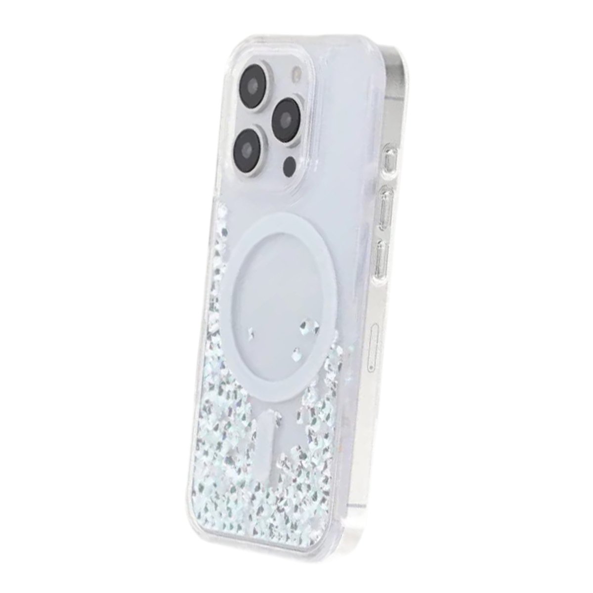 iPhone 16 Pro-deksel Diamond Quicksand MagSafe Hvit