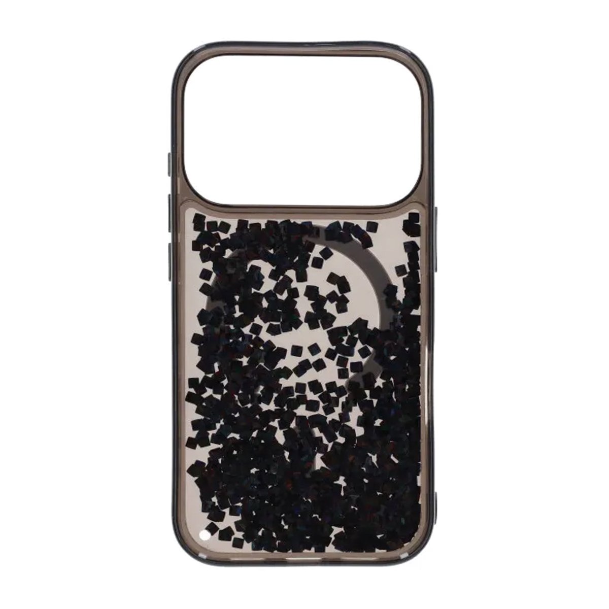 iPhone 17 Pro Max-deksel Diamond Quicksand MagSafe Svart