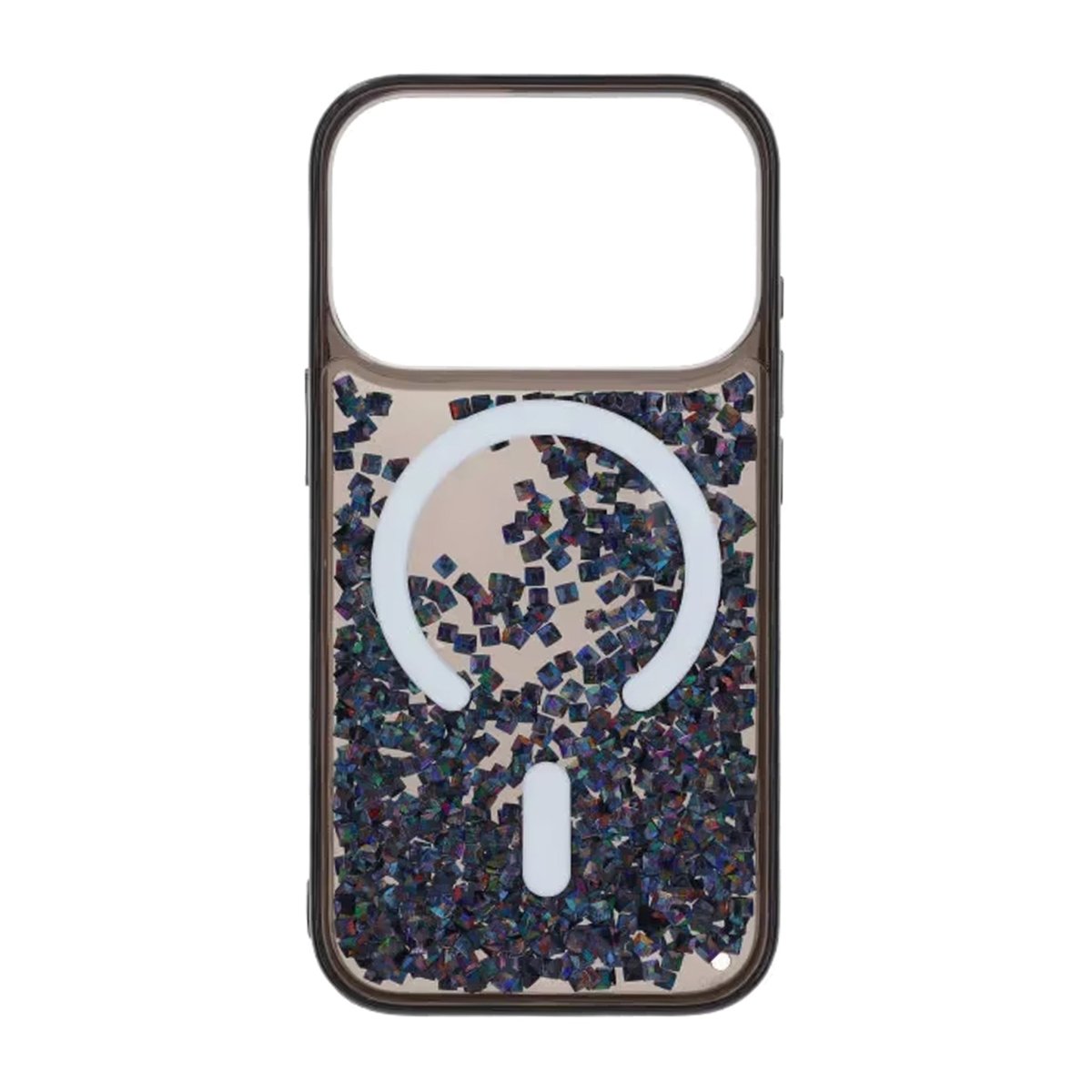 iPhone 17 Pro Max-deksel Diamond Quicksand MagSafe Svart