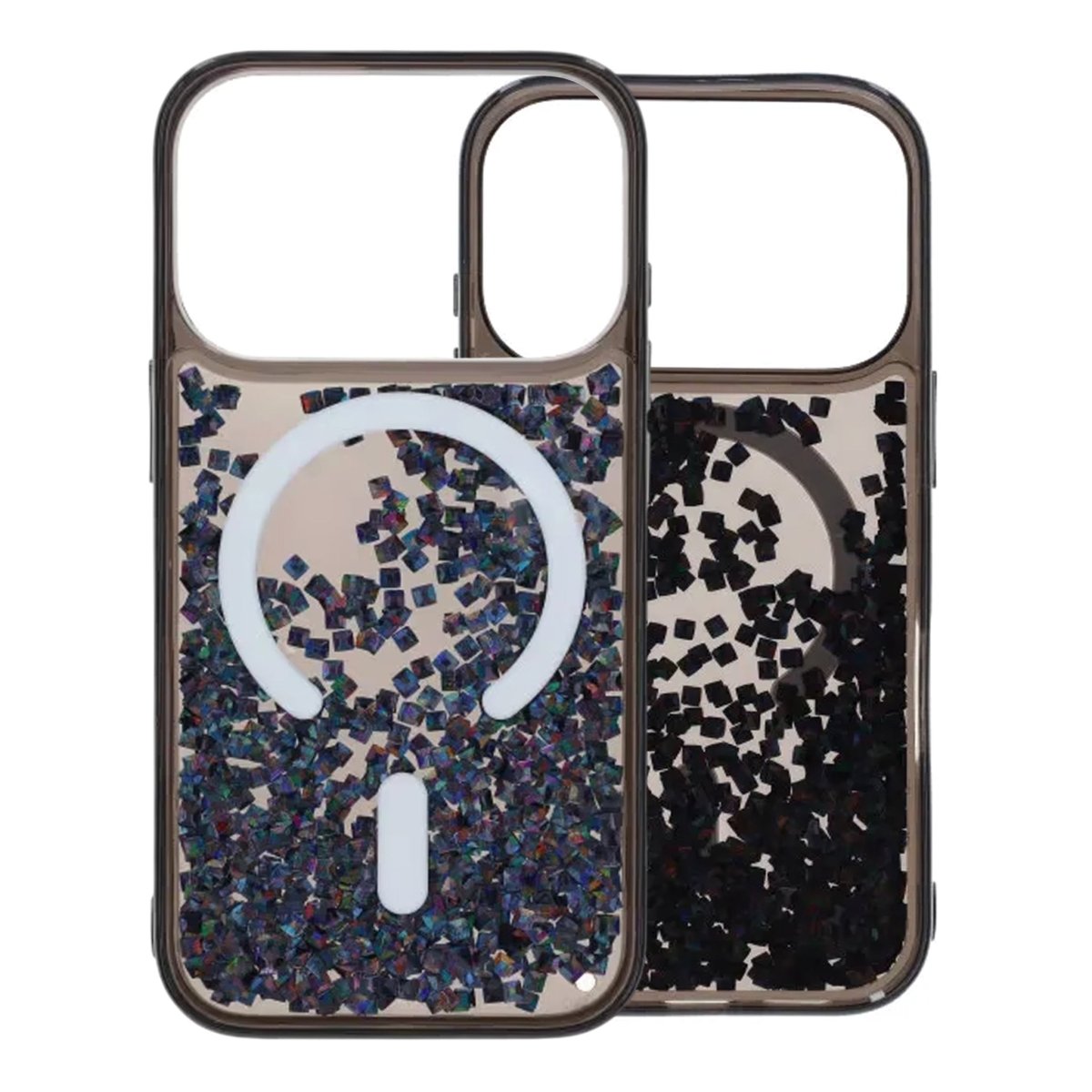 iPhone 17 Pro-deksel Diamond Quicksand MagSafe Svart
