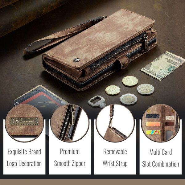 CaseMe Google Pixel 10/Pixel 10 Pro Etui 008 Series Avtakbart Deksel Brun