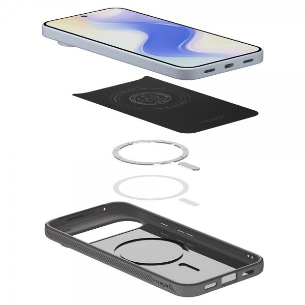 Spigen Google Pixel 10/Pixel 10 Pro Deksel Liquid Air MagFit Marble Gray