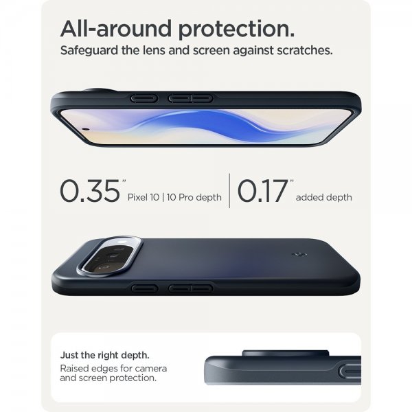 Spigen Google Pixel 10/Pixel 10 Pro Deksel Thin Fit MagFit Metal Slate