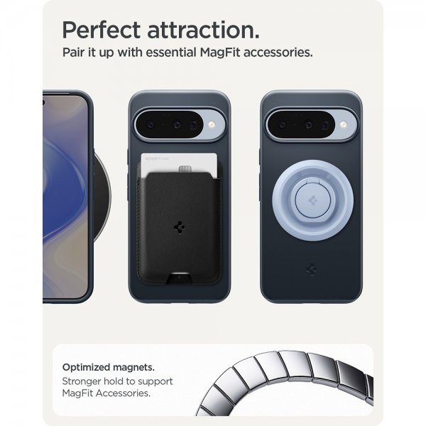 Spigen Google Pixel 10/Pixel 10 Pro Deksel Thin Fit MagFit Metal Slate