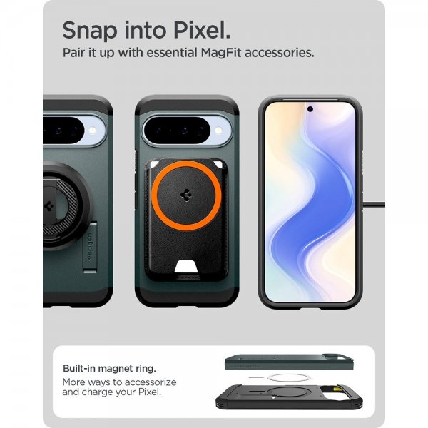 Spigen Google Pixel 10/Pixel 10 Pro Deksel Tough Armor MagFit Abyss Green