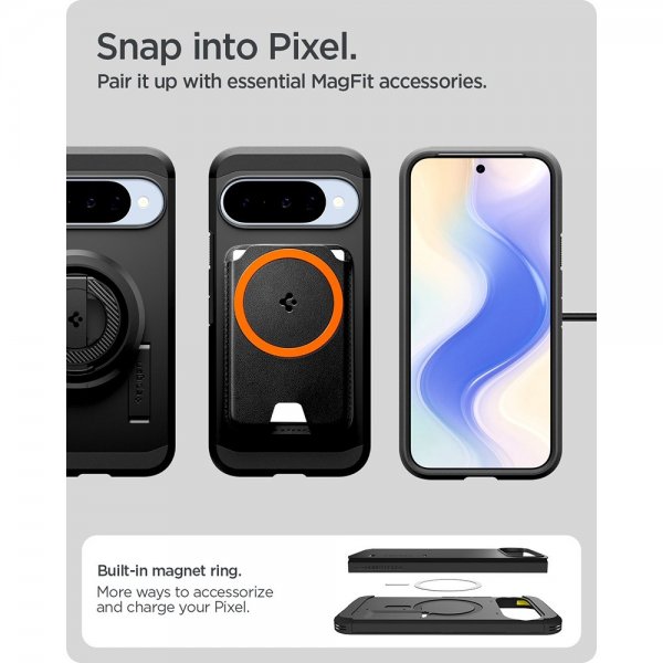 Spigen Google Pixel 10/Pixel 10 Pro Deksel Tough Armor MagFit Svart
