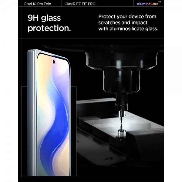 Spigen Google Pixel 10 Pro Fold Skjermbeskytter GLAS.tR EZ Fit Optik Pro 2-pakning