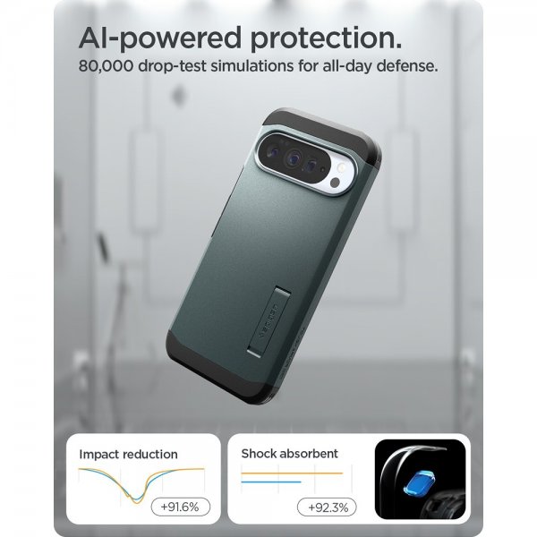 Spigen Google Pixel 10 Pro XL Deksel Tough Armor MagFit Abyss Green