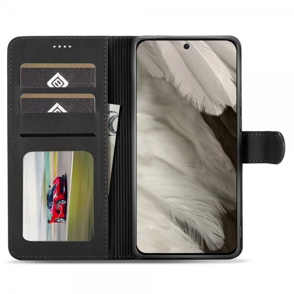 Lc.Imeeke Google Pixel 8 Etui med Kortlomme stativfunksjon Svart