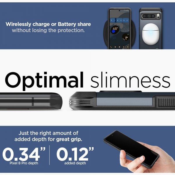 Spigen Google Pixel 8 Pro Deksel Tough Armor Metal Slate