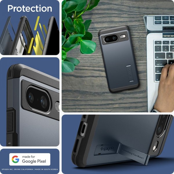 Spigen Google Pixel 8 Deksel Tough Armor Metal Slate