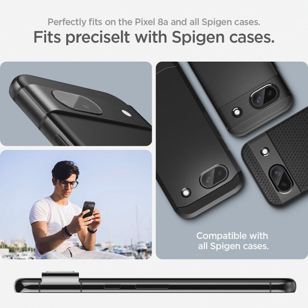 Spigen Google Pixel 8a Kamerabeskytter Glas.tR EZ Fit Optik 2-pakning Crystal Clear