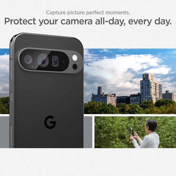 Spigen Google Pixel 9 Pro XL Kamerabeskytter Glas.tR EZ Fit Optik 2-pakning