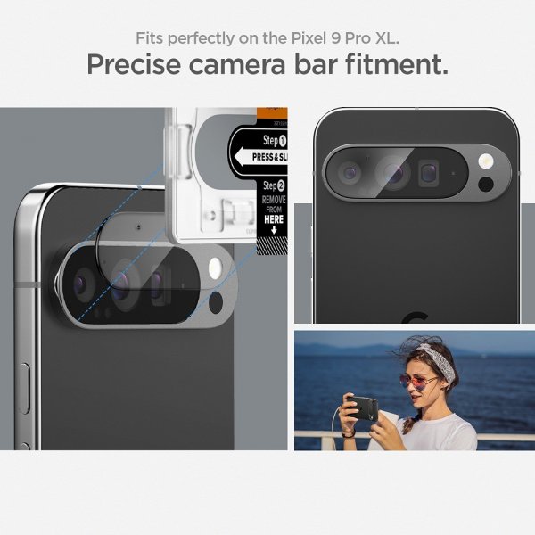 Spigen Google Pixel 9 Pro XL Kamerabeskytter Glas.tR EZ Fit Optik 2-pakning