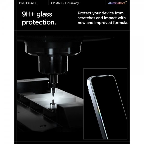 Spigen Google Pixel 9 Pro XL/Pixel 10 Pro XL Skjermbeskytter GLAS.tR EZ Fit Privacy 2-pakning