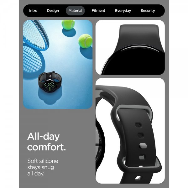 Spigen Google Pixel Watch 1/2/3/4 41mm Armbånd Nano Pop Black Sesame