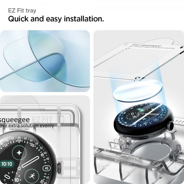 Spigen Google Pixel Watch 3/4 45mm Skjermbeskytter EliteShield EZ Fit 2-pakning