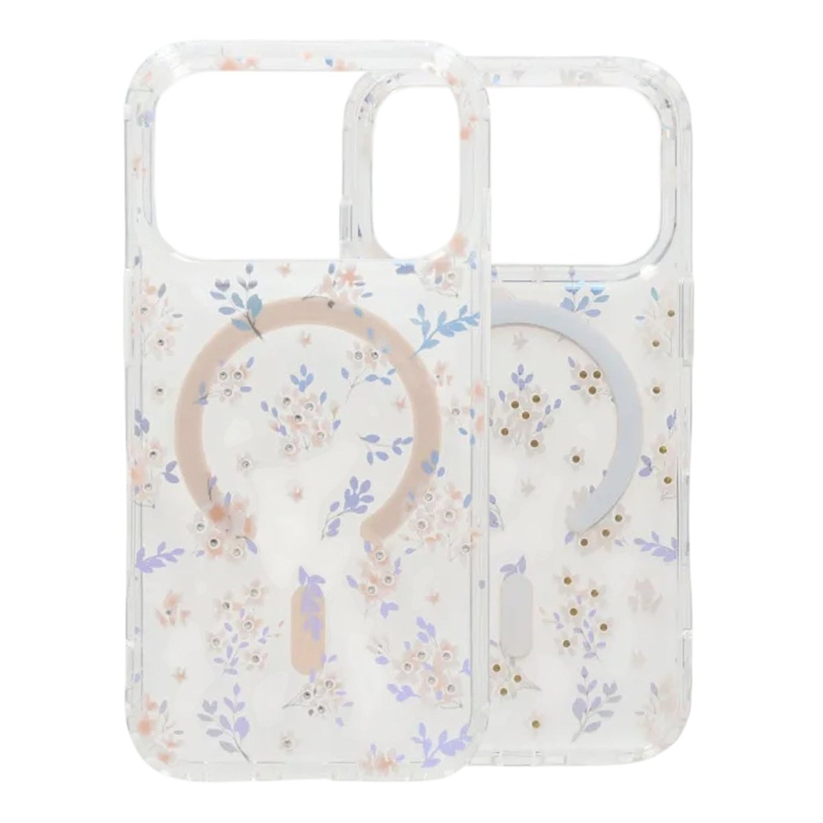 iPhone 17 Pro Max Deksel Blomstret Strass MagSafe Rosa