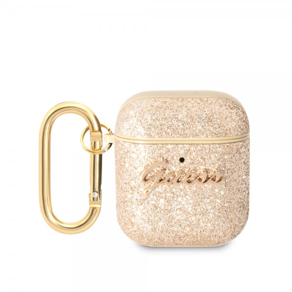 Guess AirPods 1/2 Deksel Glitter Flakes Gull