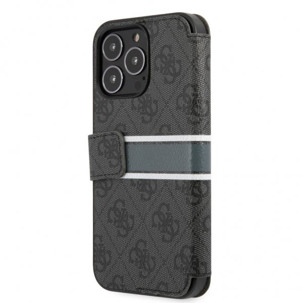 Guess iPhone 13 Pro Max Etui Printed Stripe Grå