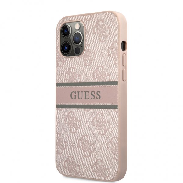 Guess iPhone 12/iPhone 12 Pro Deksel Printed Stripe Rosa