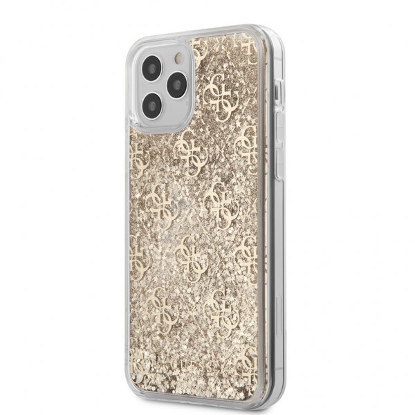 Guess iPhone 12/iPhone 12 Pro Deksel Liquid Glitter Gull