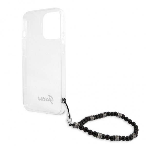 Guess iPhone 13 Pro Deksel Pearl Handle Script Logo Svart