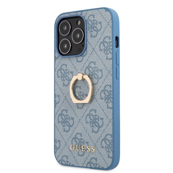 Guess iPhone 13 Pro Max Deksel Ring Stand Blå