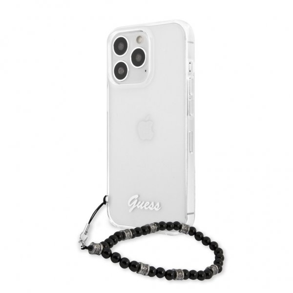 Guess iPhone 13 Pro Max Deksel Pearl Handle Script Logo Svart