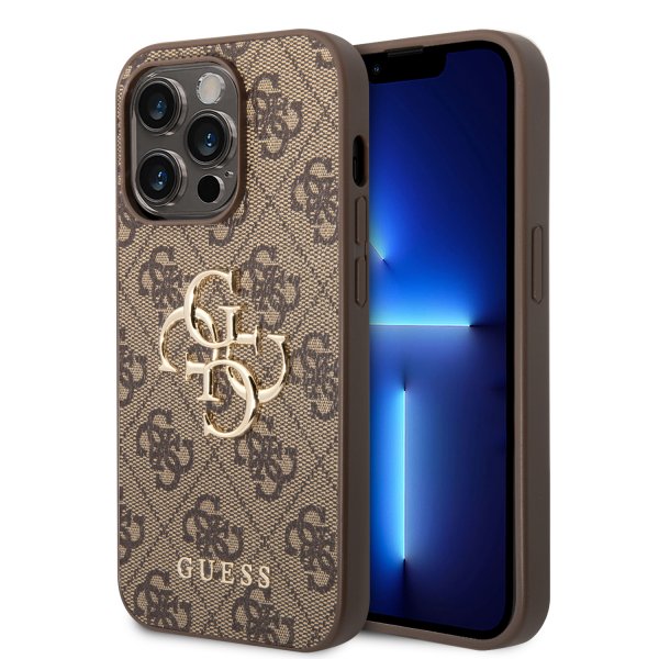 Guess iPhone 15 Pro Max Deksel 4G Logo Brun