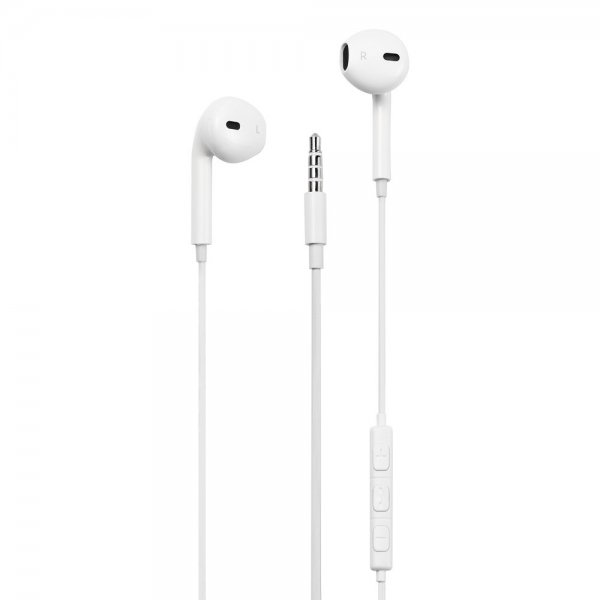 Streetz Hodetelefoner E100 Semi-In-Ear Earbuds 3.5mm Hvit