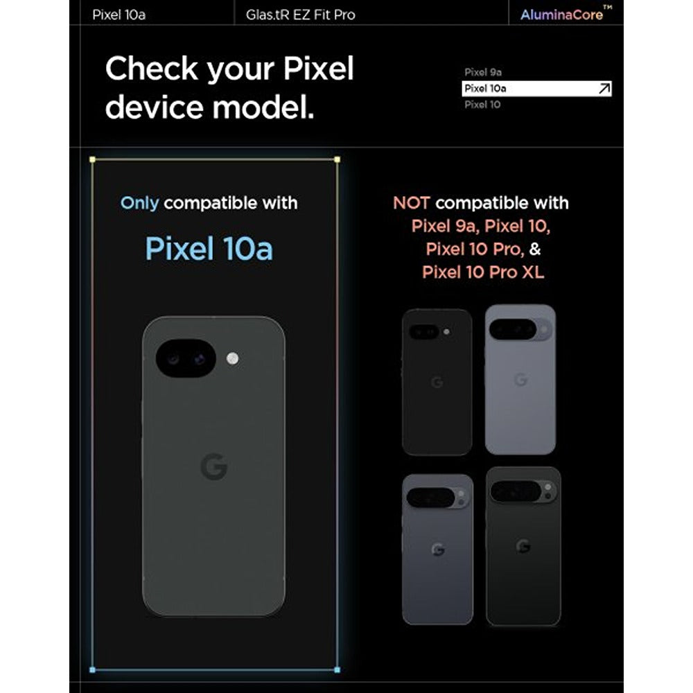 Spigen Google Pixel 10a Skjermbeskytter GLAS.tR EZ Fit Pro 2-pakning