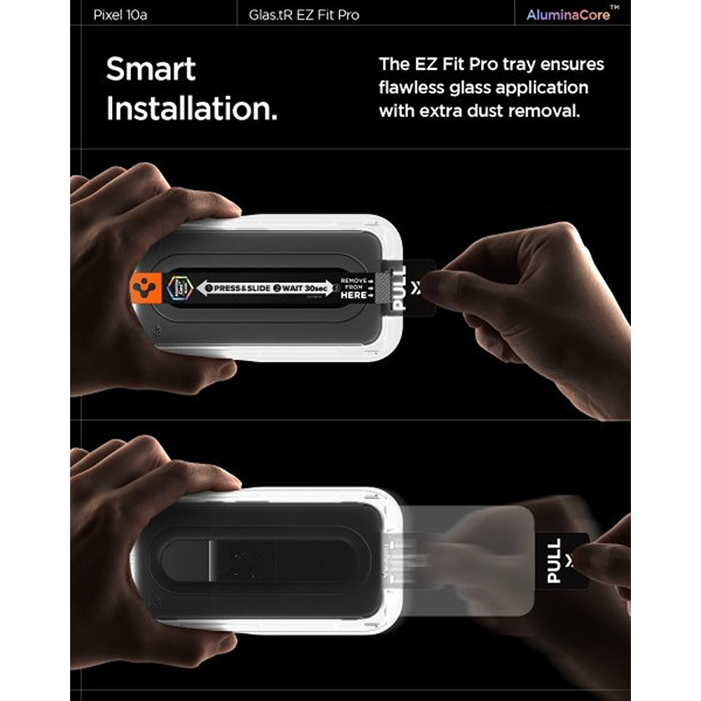 Spigen Google Pixel 10a Skjermbeskytter GLAS.tR EZ Fit Pro 2-pakning